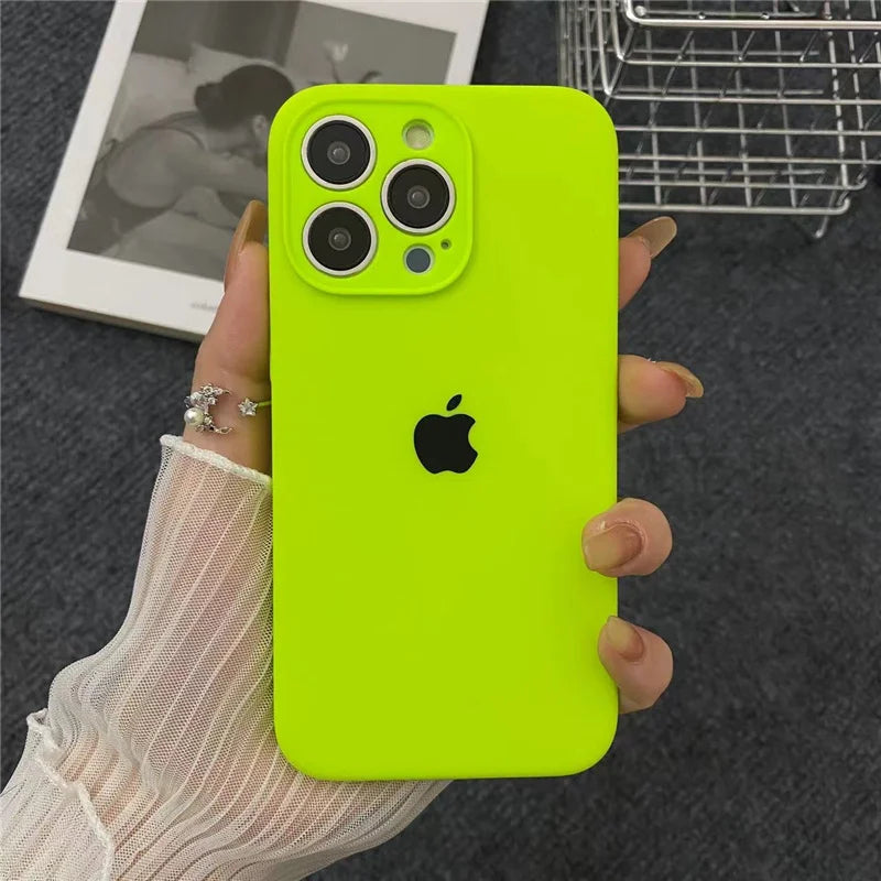 Original Liquid Silicone Phone Case For iPhone 13 16 15 12 14 Pro Max  Cases For iPhone 14 15 13 12 16 Plus Protection Cover