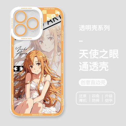 Japanese Anime Sword Art Online Phone Case for Iphone 17 16 15 14 13 12 11 Pro Max Plus Mini Air Asuna Kirito Phone Cover