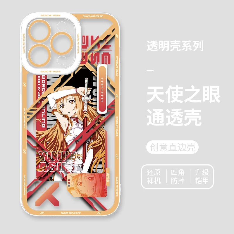 Japanese Anime Sword Art Online Phone Case for Iphone 17 16 15 14 13 12 11 Pro Max Plus Mini Air Asuna Kirito Phone Cover