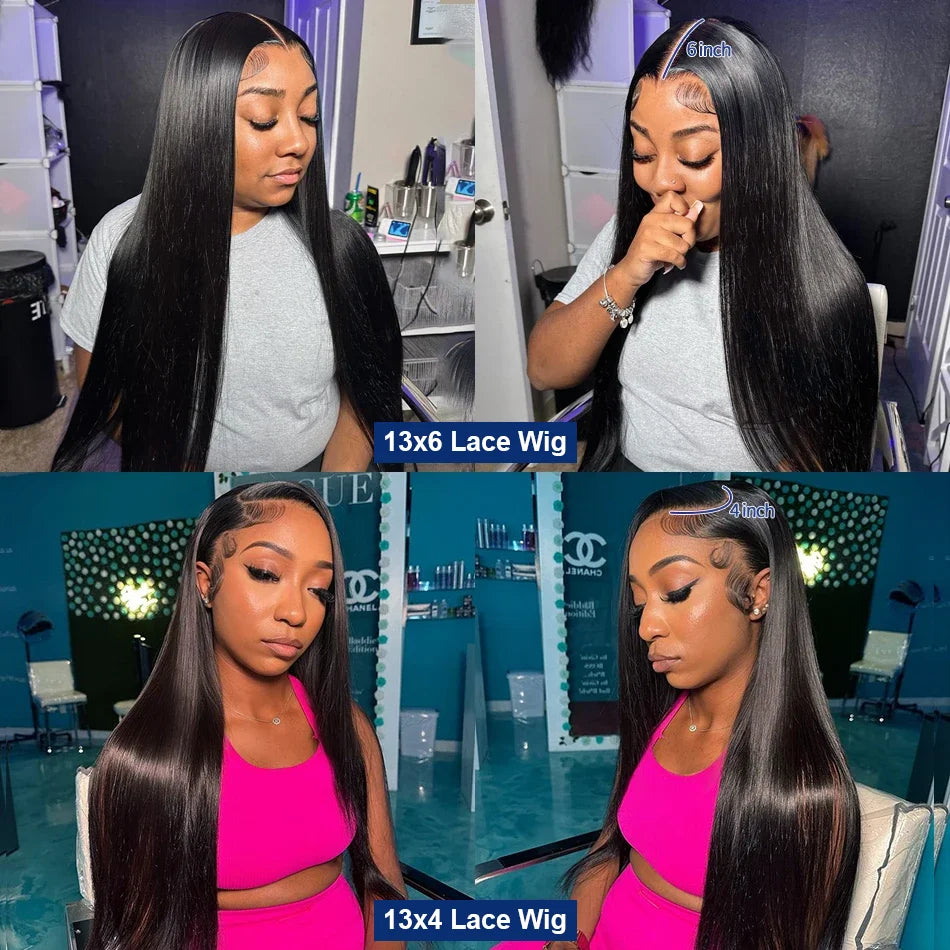 30 40 Inch 13x4 13x6 Straight Lace Frontal Wigs 360 Front Human Hair 4x4 5X5 Closure Wig Pre Plucked For Women 250 Density