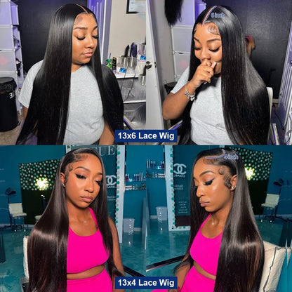 30 40 Inch 13x4 13x6 Straight Lace Frontal Wigs 360 Front Human Hair 4x4 5X5 Closure Wig Pre Plucked For Women 250 Density
