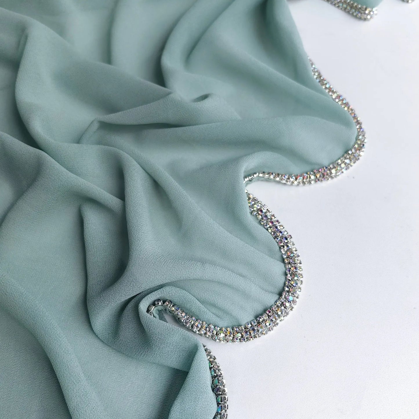 Luxury Sparkling Diamonds Long Side scarf Women Muslim Long Scarves Light Weight Soft Turban Shawl Solid Scarves 70*180CM