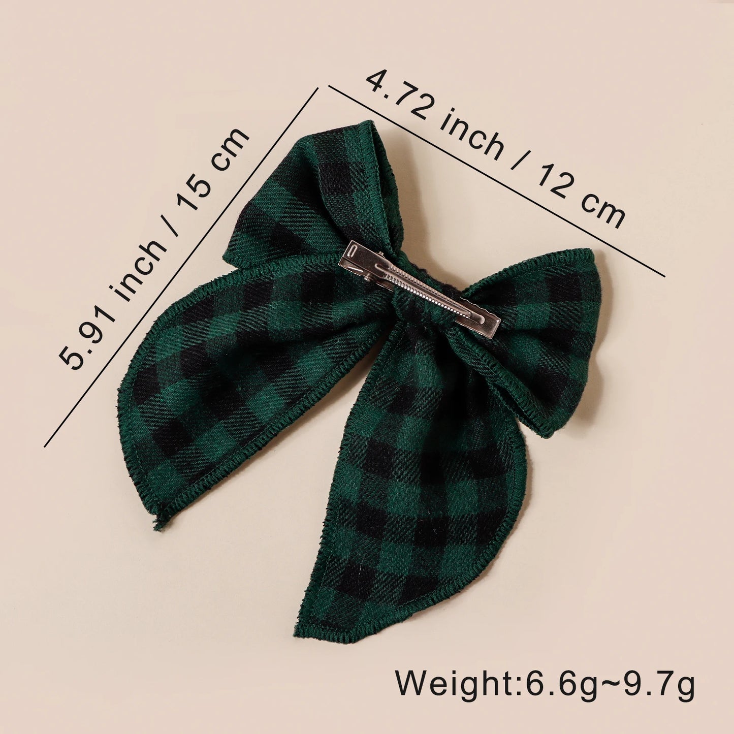 Girls Christmas Style Grid Bow Hair Clip Children's Ponytail Hairpin Festivel Party Headpiece Hair Accessories Wholesale Gift