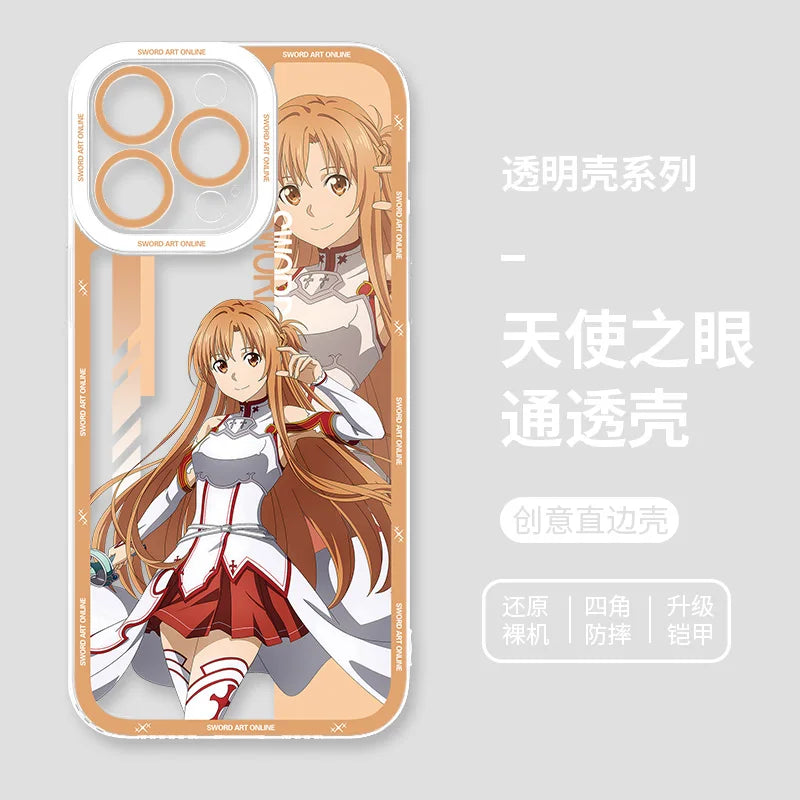 Japanese Anime Sword Art Online Phone Case for Iphone 17 16 15 14 13 12 11 Pro Max Plus Mini Air Asuna Kirito Phone Cover