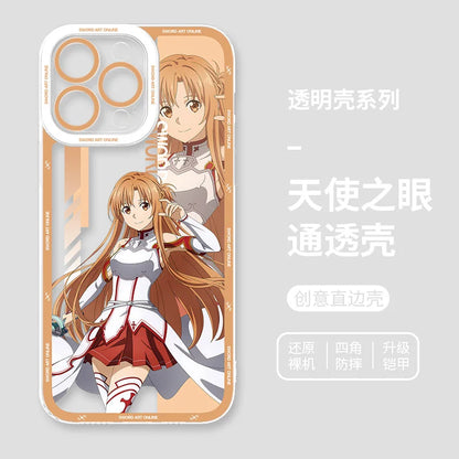 Japanese Anime Sword Art Online Phone Case for Iphone 17 16 15 14 13 12 11 Pro Max Plus Mini Air Asuna Kirito Phone Cover