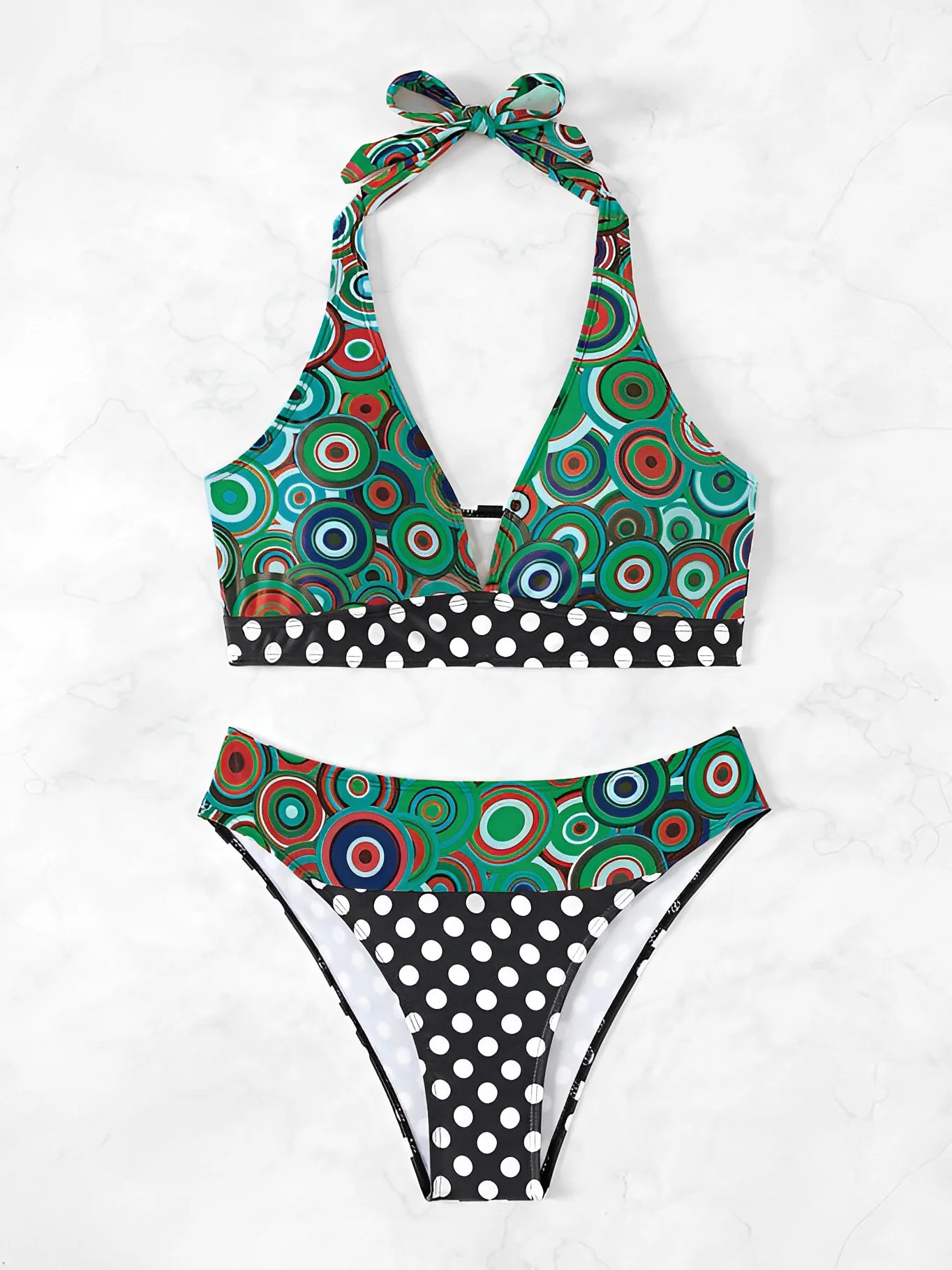 Sexy High Waist Bikini 2025 Women Halter Swimwear Female Swimsuit Printed Bathers Swimming Bathing Swim Suit Summer Beachwear