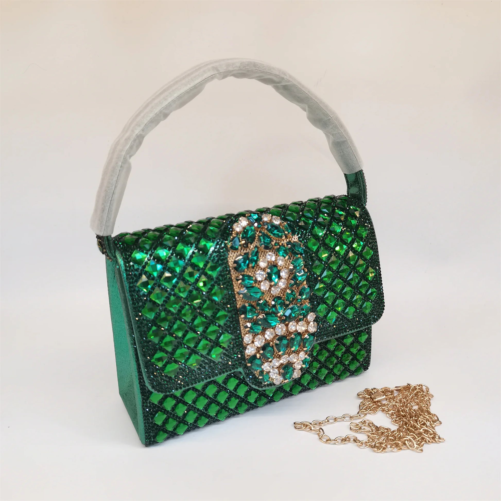 Hot Sale Women Shiny Rhinestone Embellished Clutch Shoulder Bag Evening Party Wedding Handbag Crossbody Bag F5-917-3.