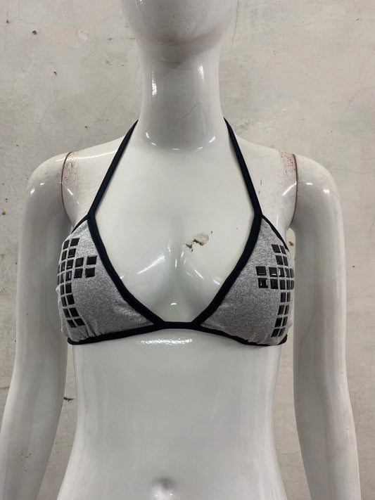 Y2k bikini set 2000s swimsuit punk print push up pad bra hanging neck swimsuit beachwear swimsuit sexy women emo slim fashion