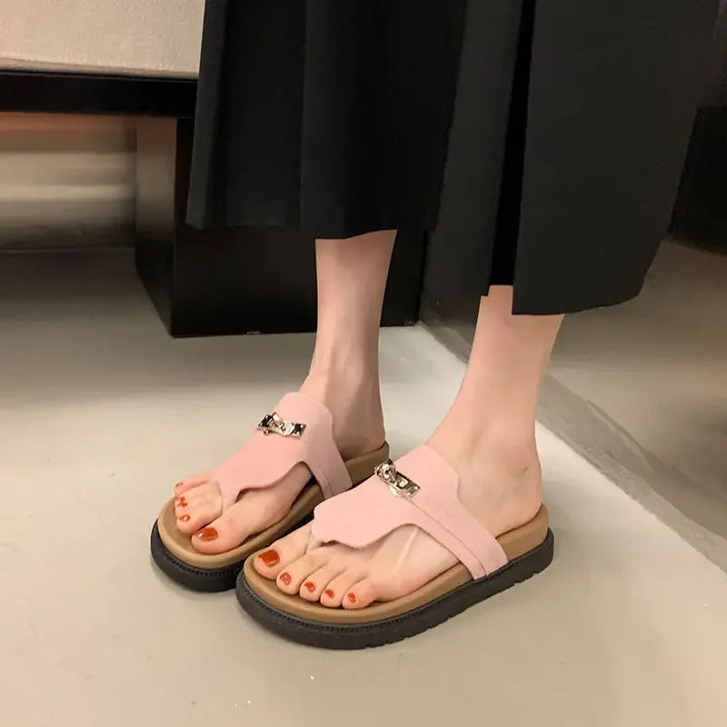 Women Slippers Flats Sandals Summer Shoes 2025 New Casual Trend Woman Flip Flops Sport Slingback Shoes Slides Mujer Sandalias