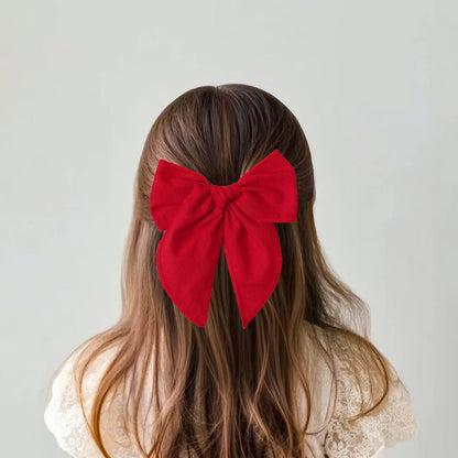 Girls Christmas Style Grid Bow Hair Clip Children's Ponytail Hairpin Festivel Party Headpiece Hair Accessories Wholesale Gift