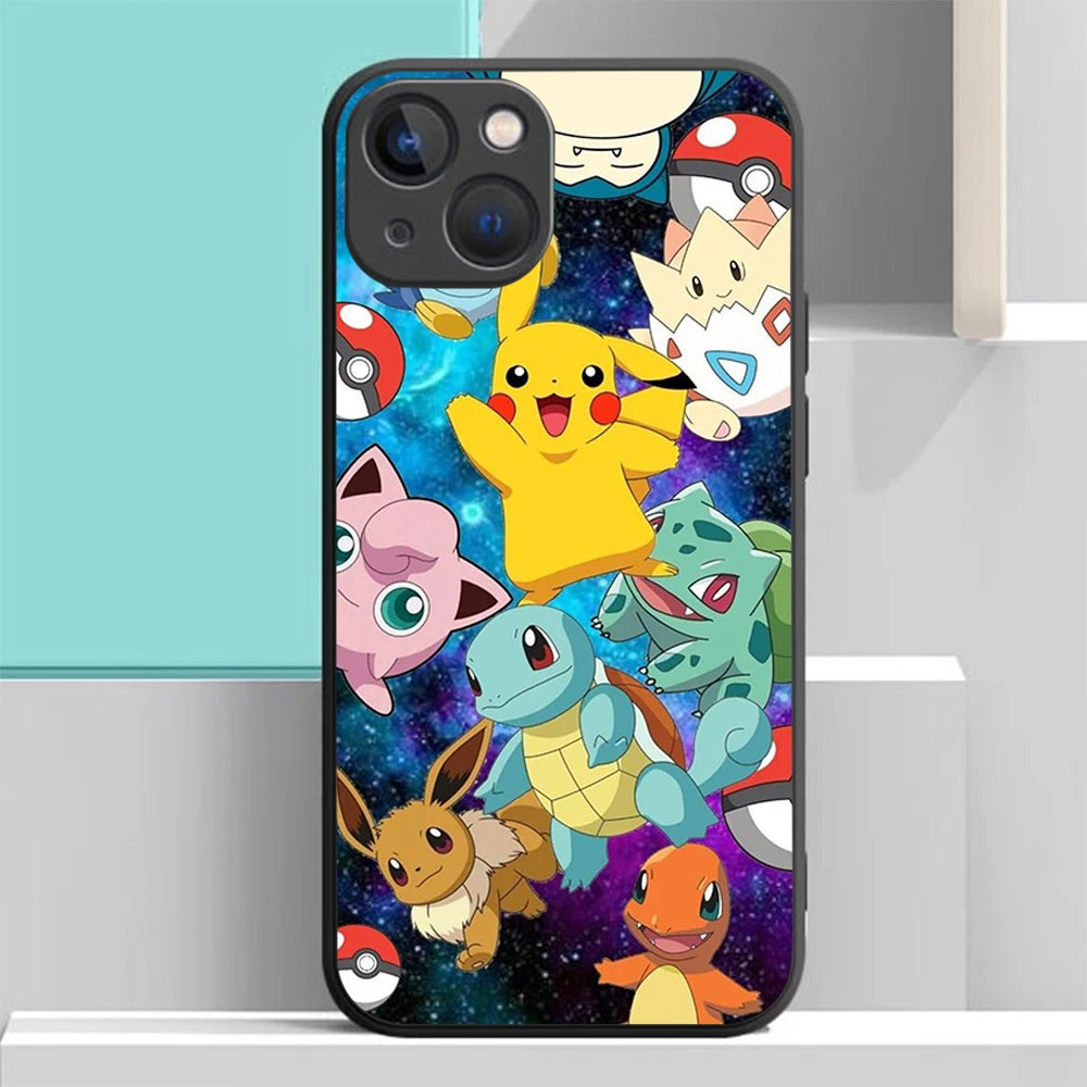 S-71 Cartoon Pokemon Soft Case for iPhone 14 13 11 12 XS Pro Max Plus X