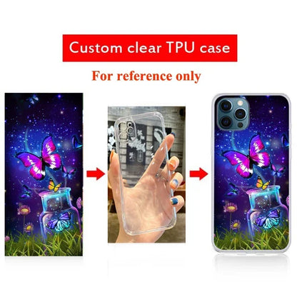 Custom Phone Cases For iphone 16 e 14 Pro Max 13 Mini 15 Plus Glass Silicone Cover Customized Photo Personalized Pictures Fundas