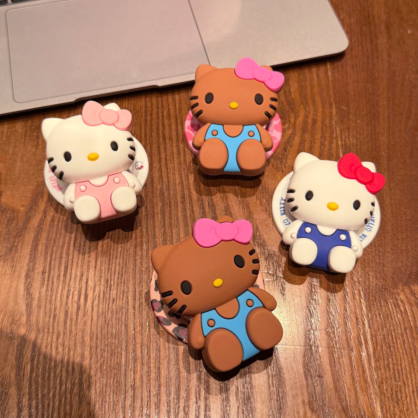 Sanrio For Hello Kitty Silicone Gel Suction Magnet Mobile Phone Holder Convenient Practical Shell Bracket Or Smartphone Cartoon