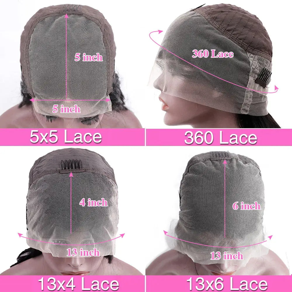 200% Density 13x4 13x6 Lace Frontal Wig Straight HD Transparent Lace Brazilian Human Hair Wig 360 Lace Natural Color Wig