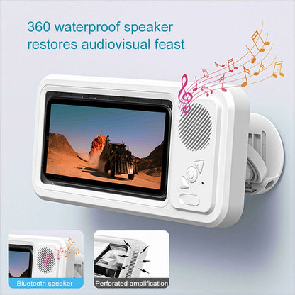 Bathroom Waterproof Mobile Phone Box Bluetooth Speaker Audio Bath TV Stand Mobile Phone Holder 360° Rotation Touch Screen
