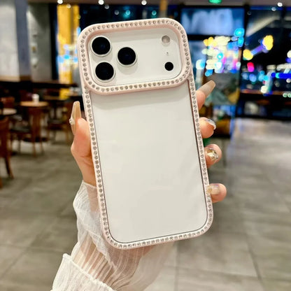 Solid Color Glitter Diamond Phone Cases For iPhone 17 17AiR Air 17Pro 17ProMax Pro Max Case Rhinestone Transparent Cover Carcase