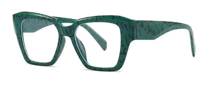 Luxury Brand Anti Blue Light Oversized Square Reading Glasses Women Optical Eyeglasses Computer Goggles Eyewear Dark Blue Frames