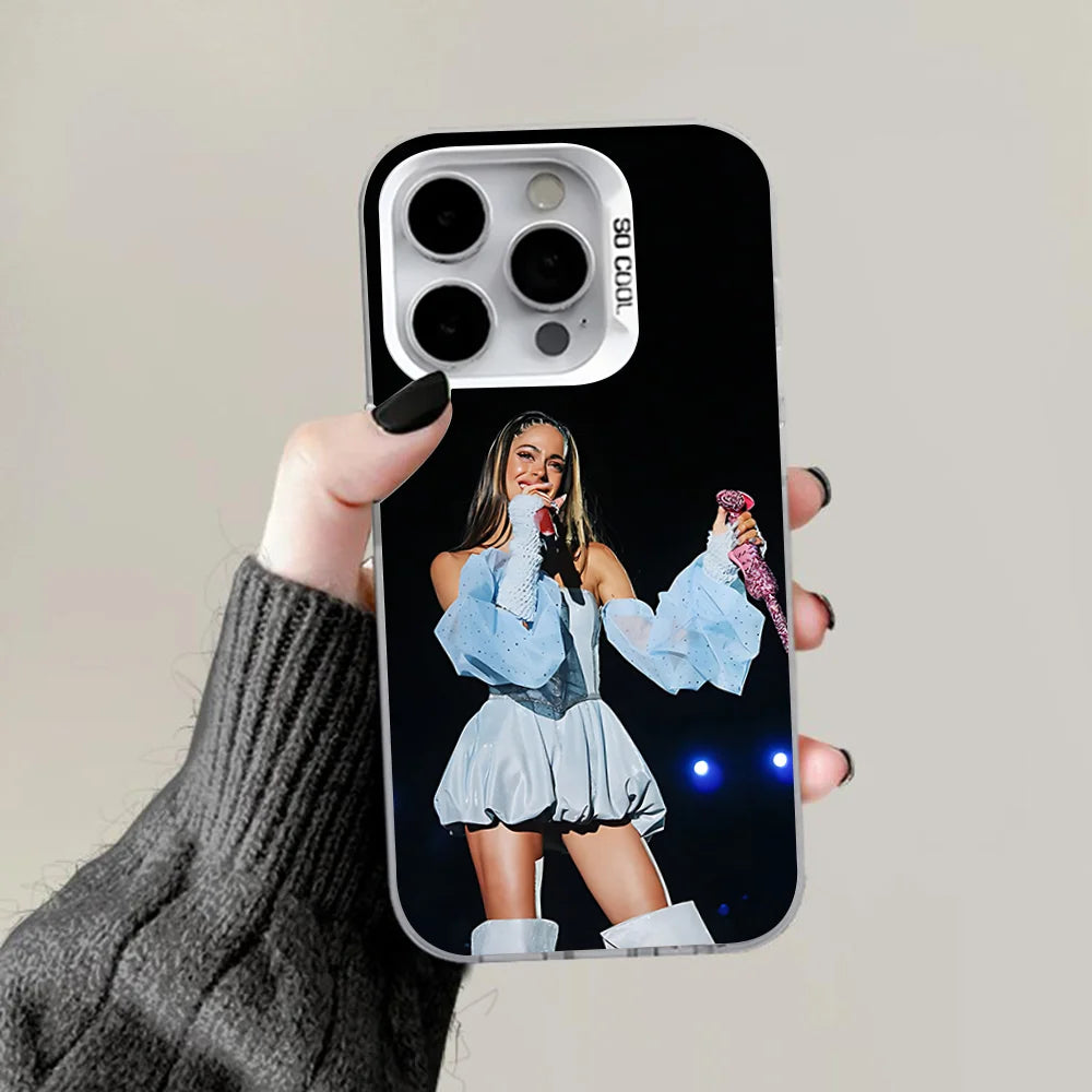 TINI Martina Stoessel Phone Case For iPhone 16,15,14,13,12,11,Pro,Max,Plus,Mini,XS,SE Anti Fall Gray White Matte Hard Bumper