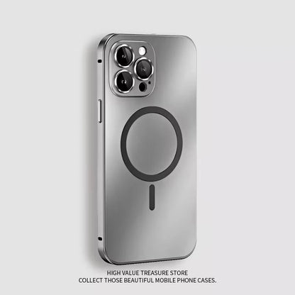 Aluminum Metal Frame Magnetic Case For iPhone 17 13 14 15 16 Pro Max Plus Magsafe Wireless Charging Lens Film PC Backboard Cover