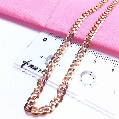 585 purple gold chunky necklace new luxury palace style delicate chain plated 14K rose gold accessories jewelry gift