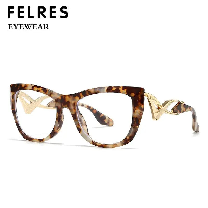 Trendy Oversized Reading Glasses Women Men High Quality Anti Blue Light Presbyopia Eyewear Cat Eye Optical Prescription Glasses