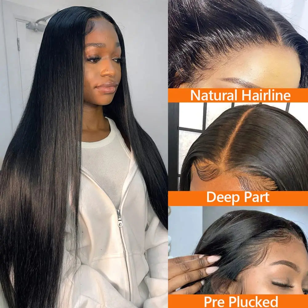 13x4 13x6 Straight Lace Front Wigs Human Hair HD Transparent 360 Lace Frontal Wigs Brazilian 5X5 6X4 4x4 Closure Wig