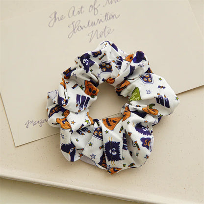 Fun Halloween pumpkin Fabric Hair Rope for women High Elastic Ball Head Hair Rope Fashion Girl Does Not Damage The Scrunchie