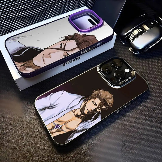 Bleach Aizen Sousuke Phone Case For iPhone 16,15,14,13,12,11,Mini,Pro,MAX Black Matte Shockproof Cover