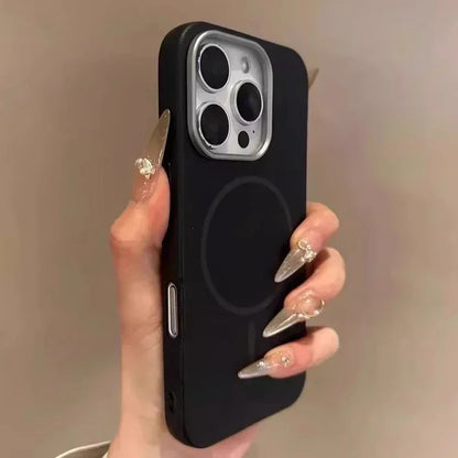 Luxury MagSafe wireless charging leather texture phone case for iPhone 16 12 13 14 15 16 Pro Max Plus magnetic shell protector