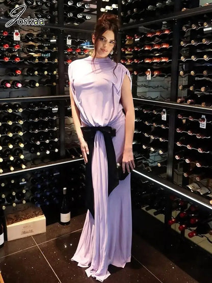 Joskaa 2025 Women's Bowknot Cutout Maxi Mermaid Dresses Sexy O-Neck Sleeveless Backless Bodycon Party Dress Evening Clubwear