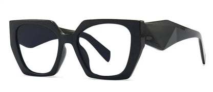 Unique Purple Flower Computer Reading Glasses Women Brand Designer Large Polygon Square Ray Filter Eyeglasses Frames Diopter +3