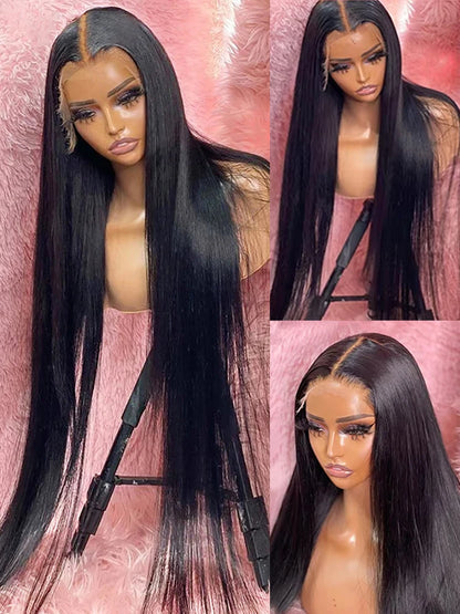13x6 HD Lace Front Human Hair Wigs Straight 13x4 HD Transparent Lace Frontal Wig 100% Raw Human Hair 30 36 Inch HD Lace Wigs