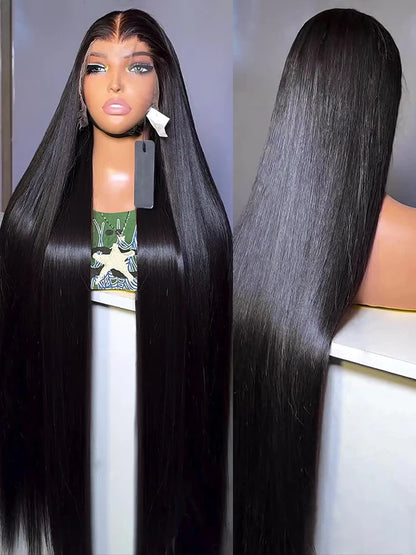 13x6 HD Lace Front Human Hair Wigs Straight 13x4 HD Transparent Lace Frontal Wig 100% Raw Human Hair 30 36 Inch HD Lace Wigs