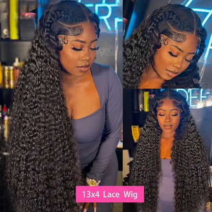 200 Density 40 Inch 13x6 Deep Wave Hd Lace Frontal Wigs Human Hair curly wigs Water Wave 13x4 Lace Front Wig For Black Women Wig