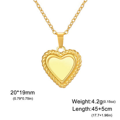 COOLTIME Love Heart Necklace for Women Stainless Steel Choker 2025 Trend Fashion Minimalist Party Jewelry Gift New in