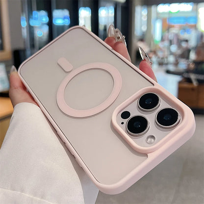 iPhone 16 15 14 Pro Max Plus 13 12 Mini 11 XS XR 7 8 Magnetic Wireless Charge Cases Cover Luxury Magsafe Transparent Case For