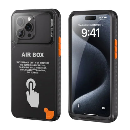 AIR BOX Waterproof Case for iPhone 11 12 13 14 15 Pro Max Plus  Sealed Snorkeling Cover for Outdoor Sport Swimming Diving Casing