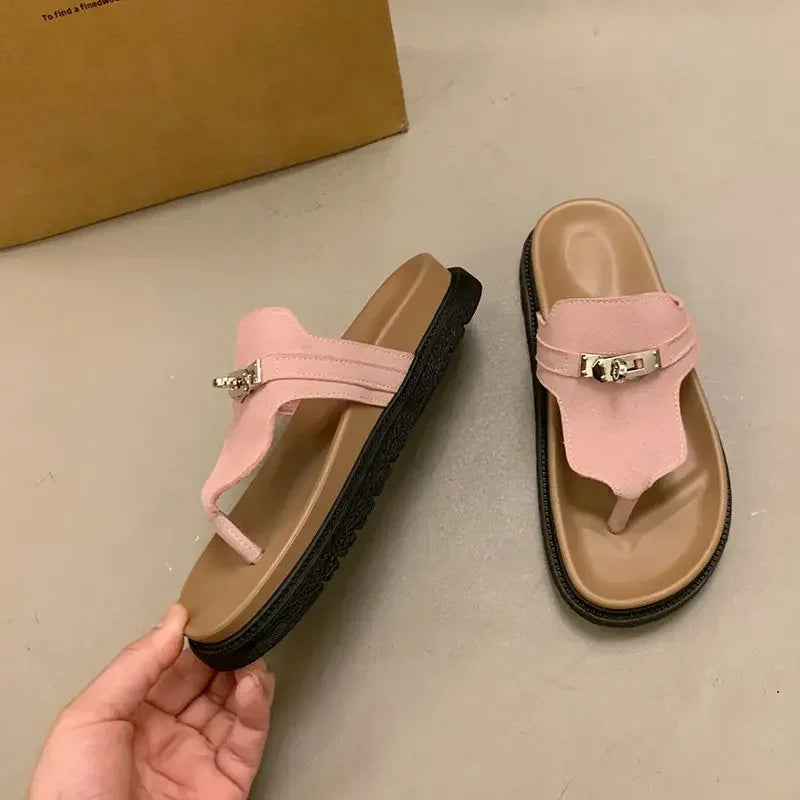 Women Slippers Flats Sandals Summer Shoes 2025 New Casual Trend Woman Flip Flops Sport Slingback Shoes Slides Mujer Sandalias