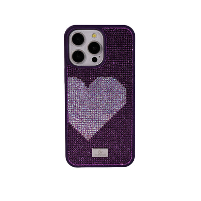 Glitter Diamond Half Heart Case For Iphone 17 16 Pro Max 15Plus 14 13 Air Tpu Bezel Full Cover Ladies Elegant Glitter Phone Case