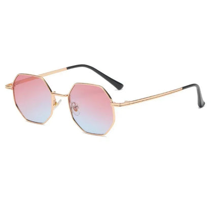 Personalized Multi Women's Sun Goggles New Fashionable Metal Polygonal Sunglasses Driving Travel Anti UV Sunshades Sunglasses