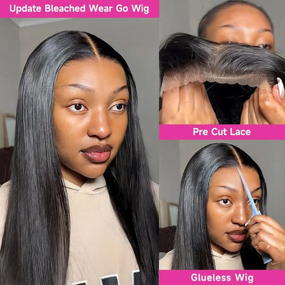 250% Glueless Straight Human Hair Wigs Wear And Go 7x5 13x6 Hd Lace Frontal Wig On Clearance Sale 30Inch Straight Lace Front Wig