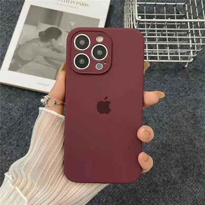 Original Liquid Silicone Phone Case For iPhone 13 16 15 12 14 Pro Max  Cases For iPhone 14 15 13 12 16 Plus Protection Cover