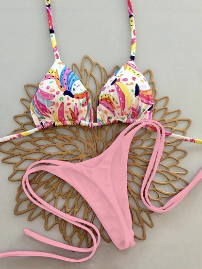 Bikini Print Swimsuit Beach Sexy Ladies Swimwear Seaside Vacation