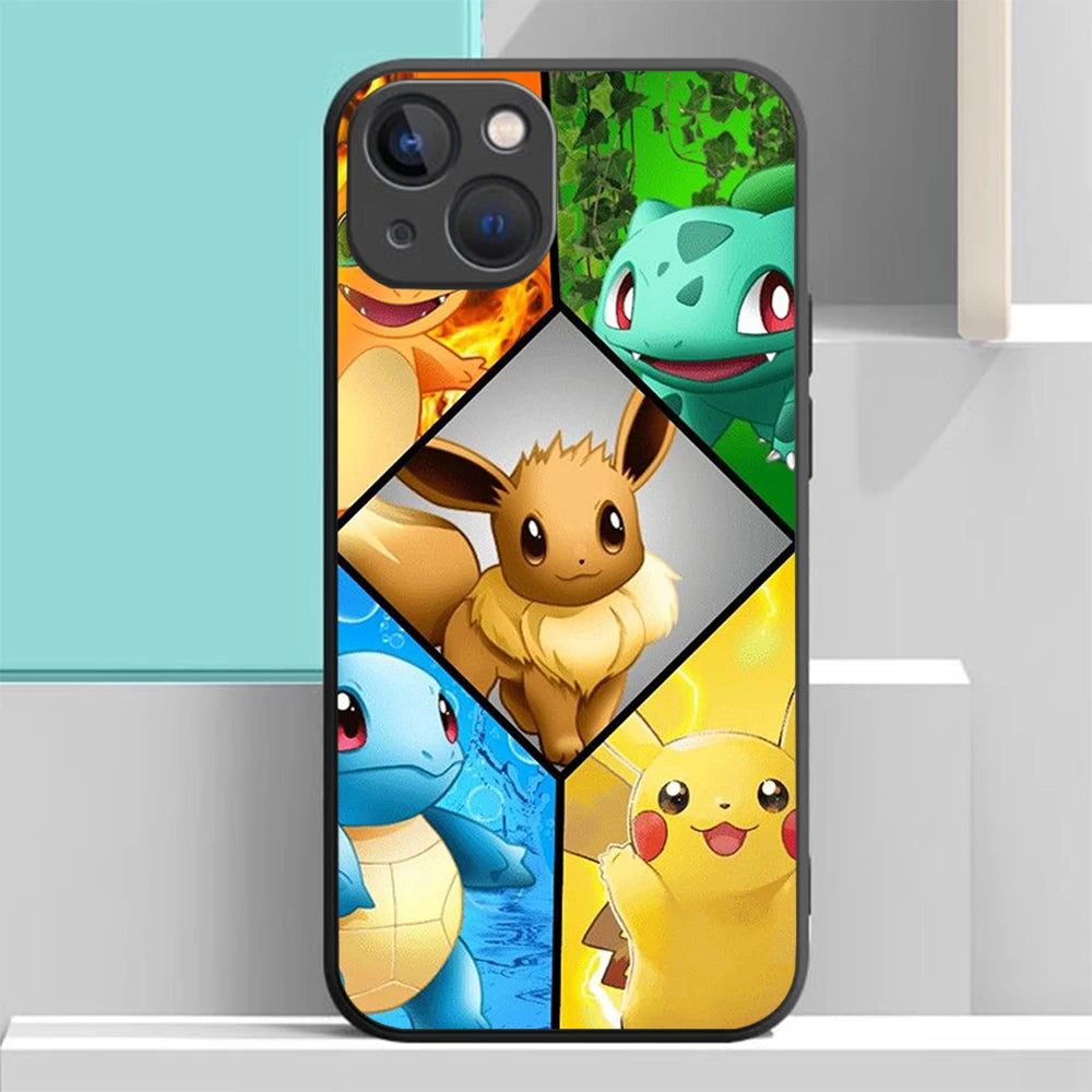 S-71 Cartoon Pokemon Soft Case for iPhone 14 13 11 12 XS Pro Max Plus X