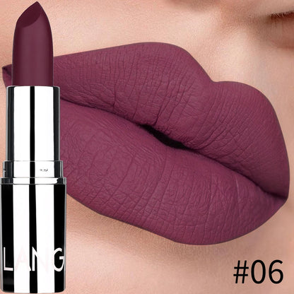 Langmani Silver Tube Matte Lipstick Non Staying Cup Makeup Lipstick  8 colors available