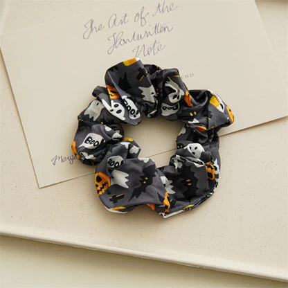 Fun Halloween pumpkin Fabric Hair Rope for women High Elastic Ball Head Hair Rope Fashion Girl Does Not Damage The Scrunchie
