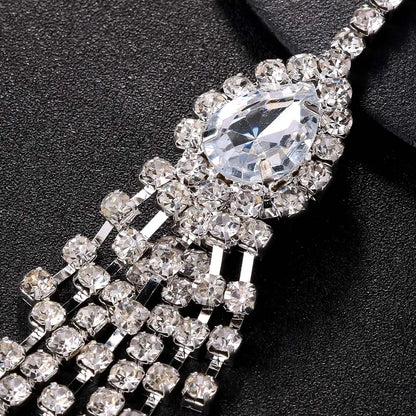 Stonefans Water Drop Tassel Chest Chain Necklace Jewelry Bohemian Women Rhinestone Fashion 2024 New Body Accessories Beach Sexy