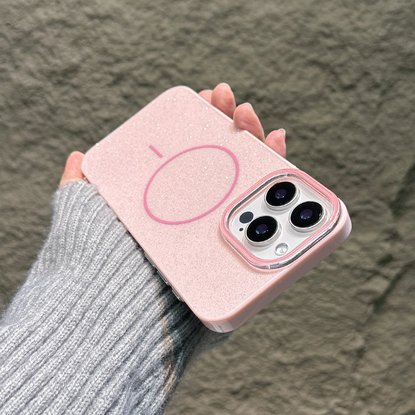 Glitter Bling For Magsafe Phone Case For iPhone 16 15 14 13 12 11 Pro Max Plus Magnetic Wireless Charging Fashion Candy Cover