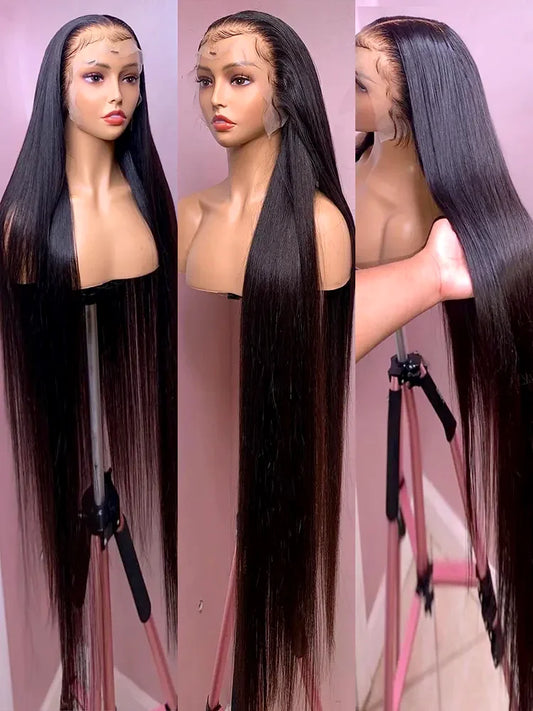 30 36 40 Inch Straight HD 13x6 Lace Frontal Wig 100% Human Hair 13x4 HD Lace Front Human Hair Wigs 250% Density Full Hair Wig