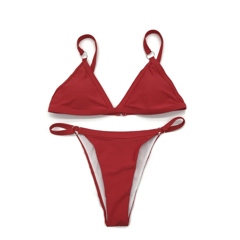 New Sexy Swimsuit Women Bikini Set Push-up Padded Bra Thong Two Pieces Swimwear Beachwear Bathing Suit